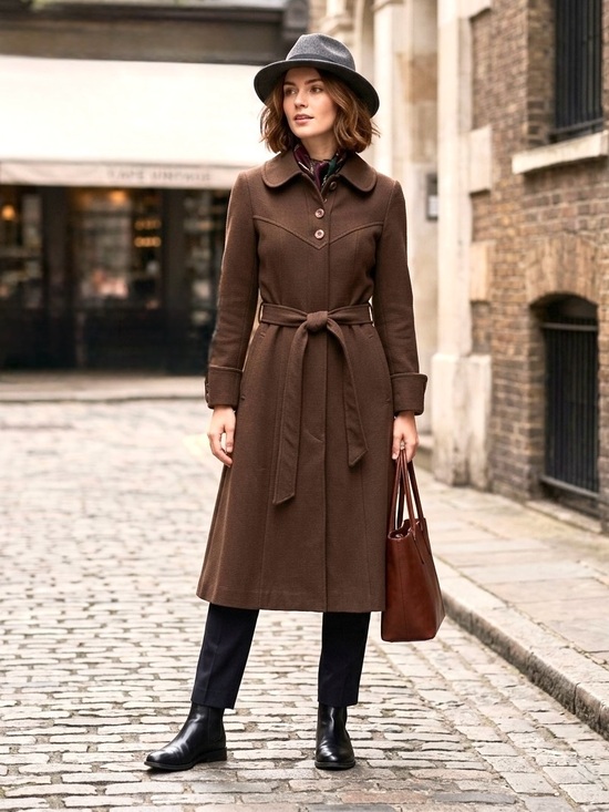 Vintage Jackets & Blazers - Vintage RARE 70s Brown Knit Princess Coat |S|